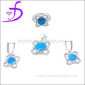 Cheap wholesale synthetic opal set in silver